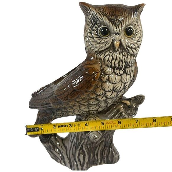 Vintage Great Plains Large Owl Planter Garden Statue 10" Wide Eyed Ceramic READ - Picture 6 of 7